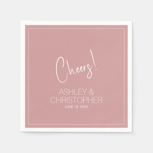 ミニマモダンリスト・ダスティバラ結婚ズ スタンダードカクテルナプキン (正面)