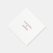 ミニマモダンリスト・ダーク・テラコッタ結婚ズ スタンダードカクテルナプキン (角)