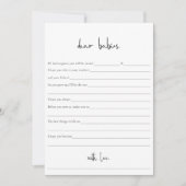 ミニマモダンリスト・ツインズ赤ちゃんシャワー願いカード (正面)