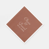 ミニマモダンリスト・テラコッタ結婚ズ スタンダードランチョンナプキン (角)