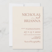 ミニマモダンリスト・テラコッタ結婚ズ 招待状 (正面)