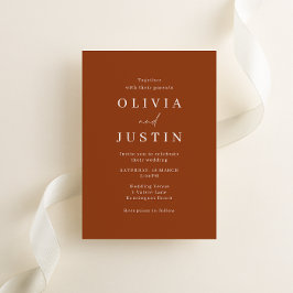 ミニマモダンリスト・テラコッタ結婚ズ 招待状