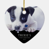 ミニマモダンリスト・ドッグの初めてのクリスマス写真 セラミックオーナメント (裏面)