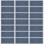 ミニマモダンリスト |ネイビー金ゴールドゲスト住所 シール (正面)