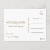 ミニマモダンリスト |ネイビー金ゴールド結婚ズ・サンキュー ポストカード (裏面)