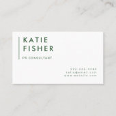 ミニマモダンリスト：ハンターグリーンとホワイト 名刺 (正面)