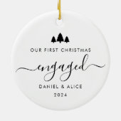 ミニマモダンリスト・ファースト婚約した・クリスマス セラミックオーナメント (裏面)