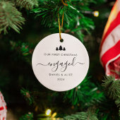 ミニマモダンリスト・ファースト婚約した・クリスマス セラミックオーナメント
