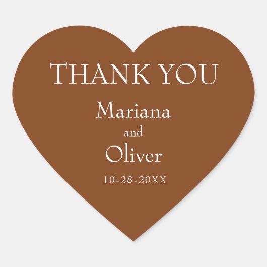 ミニマモダンリスト・ブラウン結婚ズ ハートシール (正面)