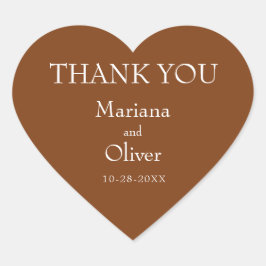 ミニマモダンリスト・ブラウン結婚ズ ハートシール