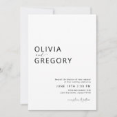 ミニマモダンリスト・ブラックと結婚ウィット 招待状 (正面)