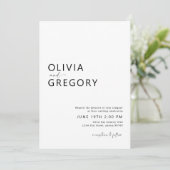 ミニマモダンリスト・ブラックと結婚ウィット 招待状 (スタンド正面)