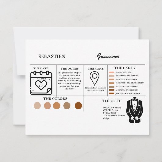 ミニマモダンリスト・ブラックのグ頼ロムスマン提案 ノートカード (裏面)