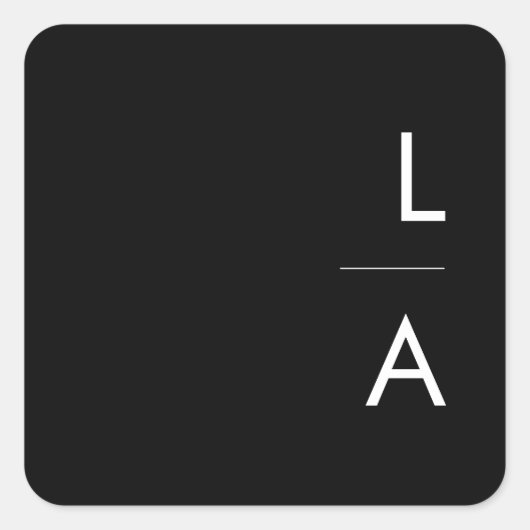 ミニマモダンリスト |ブラックモノグラム封筒用シール スクエアシール (正面)