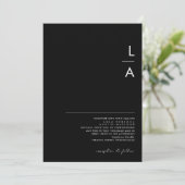 ミニマモダンリスト |ブラックモノグラム結婚ズ 招待状 (スタンド正面)