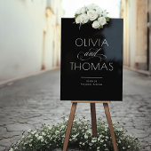 ミニマモダンリスト・ブラック結婚ズ・ウェルカム アクリルサイン