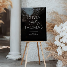 ミニマモダンリスト・ブラック結婚ズ・ウェルカム アクリルサイン