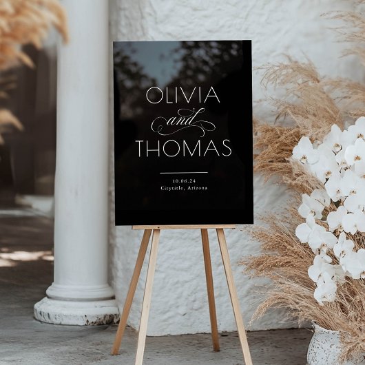 ミニマモダンリスト・ブラック結婚ズ・ウェルカム アクリルサイン