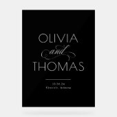 ミニマモダンリスト・ブラック結婚ズ・ウェルカム アクリルサイン (正面)