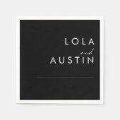 ミニマモダンリスト |ブラック結婚ズ・ナプキンス スタンダードカクテルナプキン (正面)