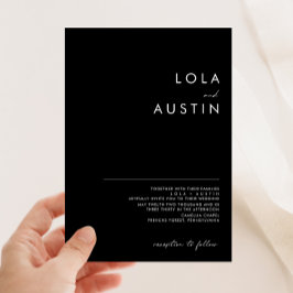 ミニマモダンリスト |ブラック結婚式招待状 招待状