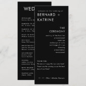 ミニマモダンリスト |ブラック結婚式 プログラム (正面/裏面)