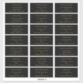 ミニマモダンリスト |ブラック金ゴールドゲスト住所 シール