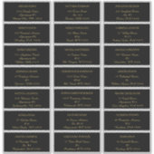 ミニマモダンリスト |ブラック金ゴールドゲスト住所 シール (正面)