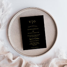 ミニマモダンリスト |ブラック金ゴールドモノグラム結婚ズ