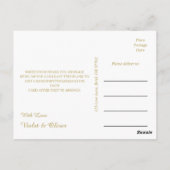 ミニマモダンリスト |ブラック金ゴールド結婚ズ・サンキュー ポストカード (裏面)