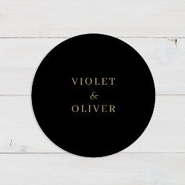 ミニマモダンリスト |ブラック金ゴールド結婚ズ ラウンドシール