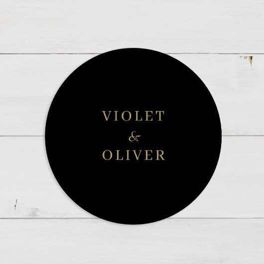ミニマモダンリスト |ブラック金ゴールド結婚ズ ラウンドシール