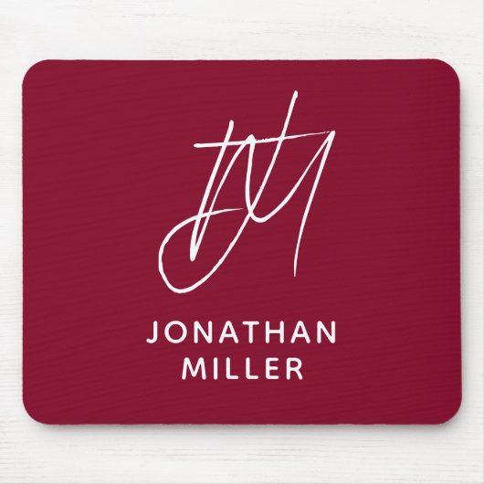 ミニマモダンリスト・ブルゴーニュ・モノグラム マウスパッド (正面)