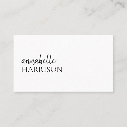 ミニマモダンリスト |プロフェッショナルエレガントスクリプト 名刺 (正面)