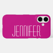 ミニマモダンリスト、ホットピンク、名パーソナライズされた前 Case-Mate iPhoneケース (裏面 (横))