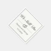 ミニマモダンリスト・ホワイト結婚・ブラックの記念日 スタンダードカクテルナプキン (角)