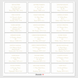 ミニマモダンリスト |ホワイト金ゴールドゲスト住所 シール