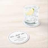 ミニマモダンリスト・ホワイト・ブラック・アニバーサリー ラウンドペーパーコースター (インサイチュ)