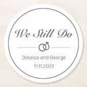 ミニマモダンリスト・ホワイト・ブラック・アニバーサリー ラウンドペーパーコースター (正面)