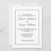 ミニマモダンリスト・ホワイト・ブラック・アニバーサリー 招待状 (正面)