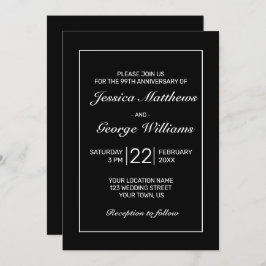ミニマモダンリスト・ホワイト・ブラック・アニバーサリー 招待状