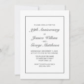 ミニマモダンリスト・ホワイト・ブラック・アニバーサリー 招待状 (正面)