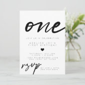 ミニマモダンリスト・ボホ写真第1誕生日 招待状 (スタンド正面)