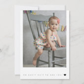 ミニマモダンリスト・ボホ写真第1誕生日 招待状 (裏面)