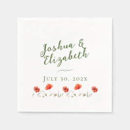 ミニマモダンリスト・ポピー結婚ズ スタンダードカクテルナプキン