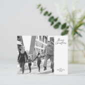 ミニマモダンリスト、メリークリスマスファミリーフォトポー ポストカード (スタンド正面)