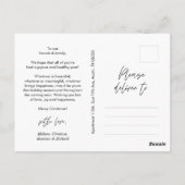 ミニマモダンリスト、メリークリスマスファミリーフォトポー ポストカード (裏面)