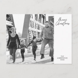 ミニマモダンリスト、メリークリスマスファミリーフォトポー ポストカード