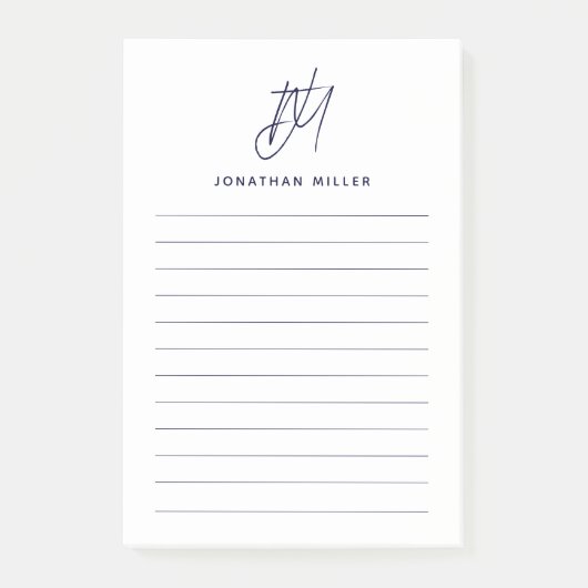 ミニマモダンリスト・モノグラムが並んだ ポストイット (正面)