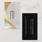 ミニマモダンリスト・モノグラム |金属層 名刺 (正面/裏面)
